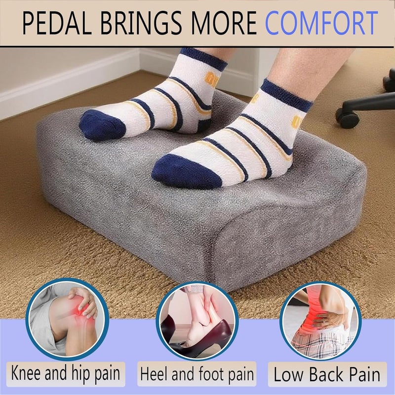 COMFelicify Foot Rest for Under Desk at Work, Ergonomic Under Desk Footrest with Washable Cover, Memory Foam Foot Stool for Office Chair & Gaming Chair, Back & Hip Pain Relief, Dark Gray - Image 4